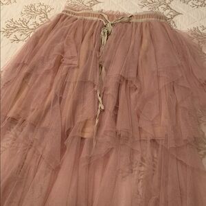Midi Tulle Skirt Elastic & Front Tie Waist (Size M)